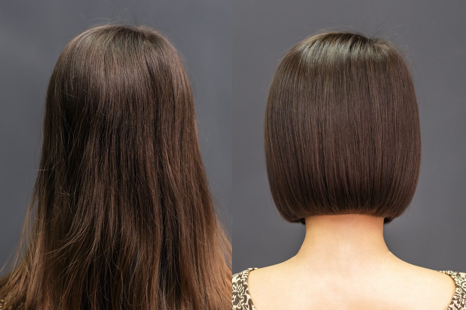 Long hair to bob haircut